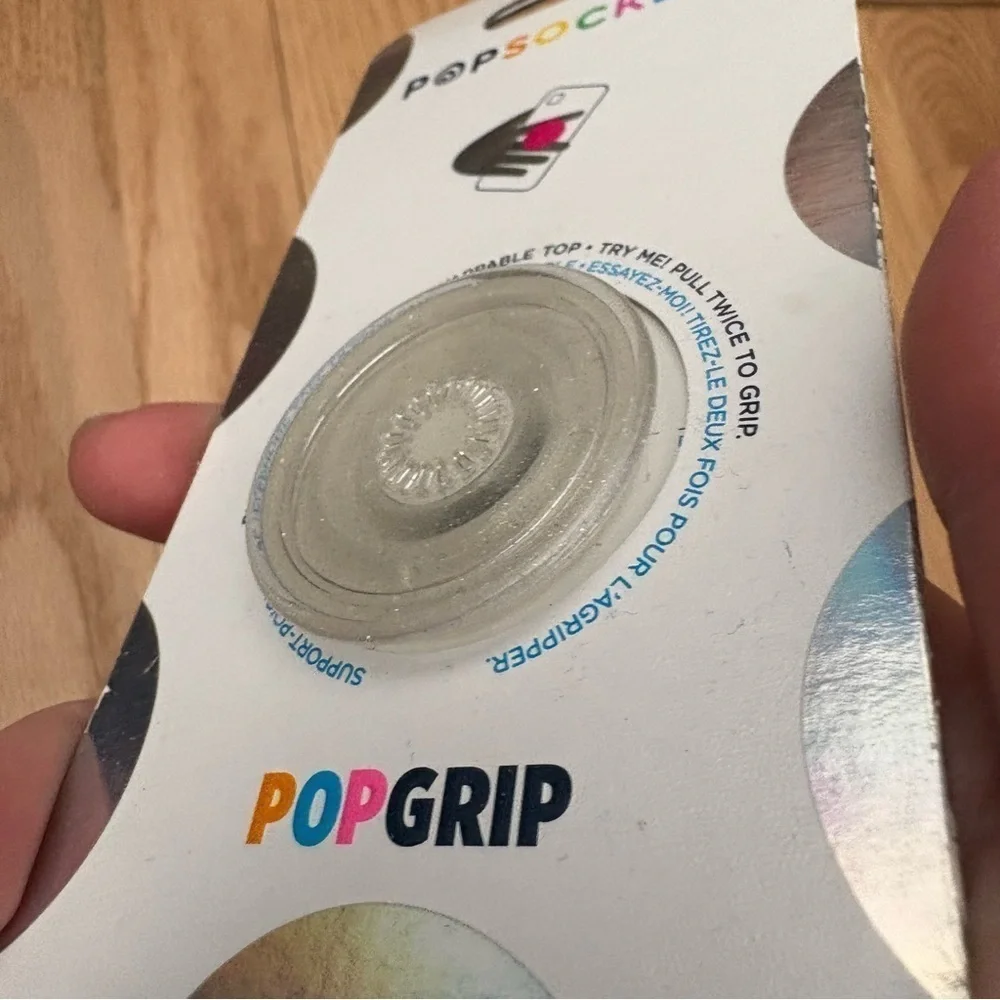 Popsockets Pop Grip Clear Glitter NEW Phone Holder